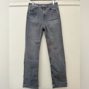 Massimo Dutti Women's Straight Fit High-Waist Jeans US 8 Excellent Grey